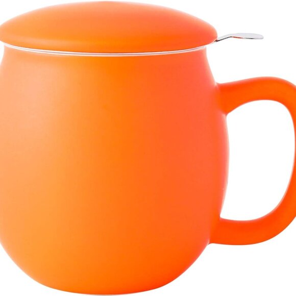 Ceramic Teacup with Infuser and Lid, Mug with Lid for Steeping(Any Color) - Picture 3 of 13